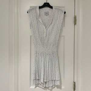 XS RAILS Angelina Smocked Mini Dress White with Black Stars